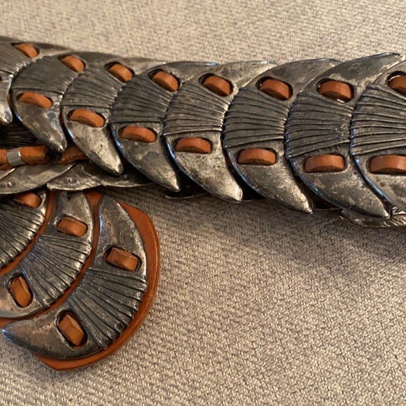 Vintage Roberto Piccinetti metal and leather belt - Picture 5 of 5